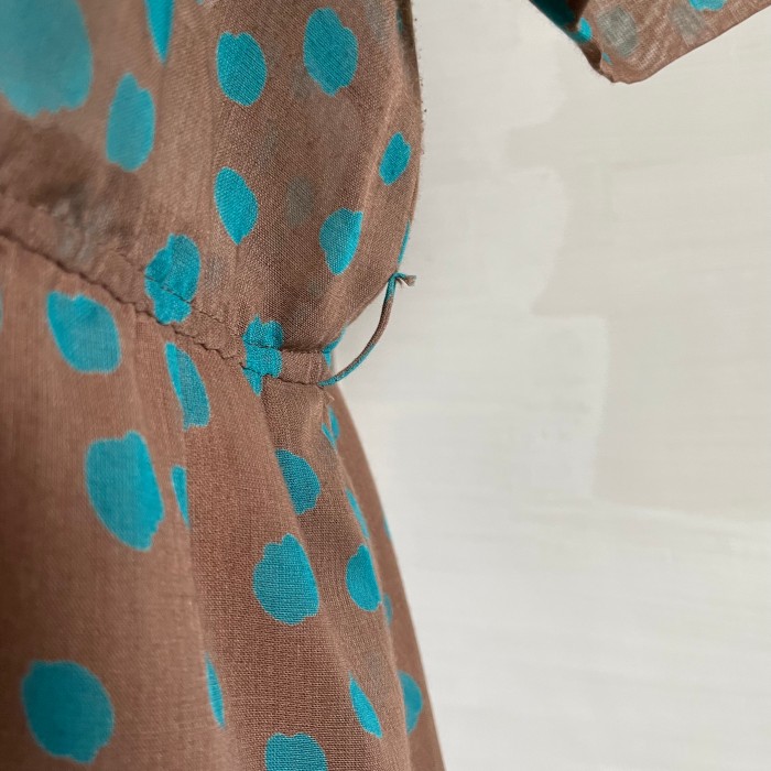 chocolate mint color dot dress〈レトロ古着 チョコミントカラー ドット柄ワンピース〉 | Vintage.City 빈티지숍, 빈티지 코디 정보