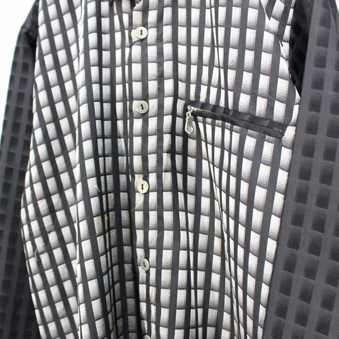 USA VINTAGE MONOTONE CHECK PATTERNED DESIGN SHIRT/アメリカ古着モノトーンチェック柄デザインシャツ | Vintage.City 빈티지숍, 빈티지 코디 정보