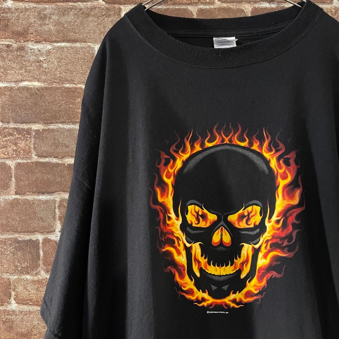 06’ DELTA fire skull print ビッグTシャツ | Vintage.City 古着屋、古着コーデ情報を発信