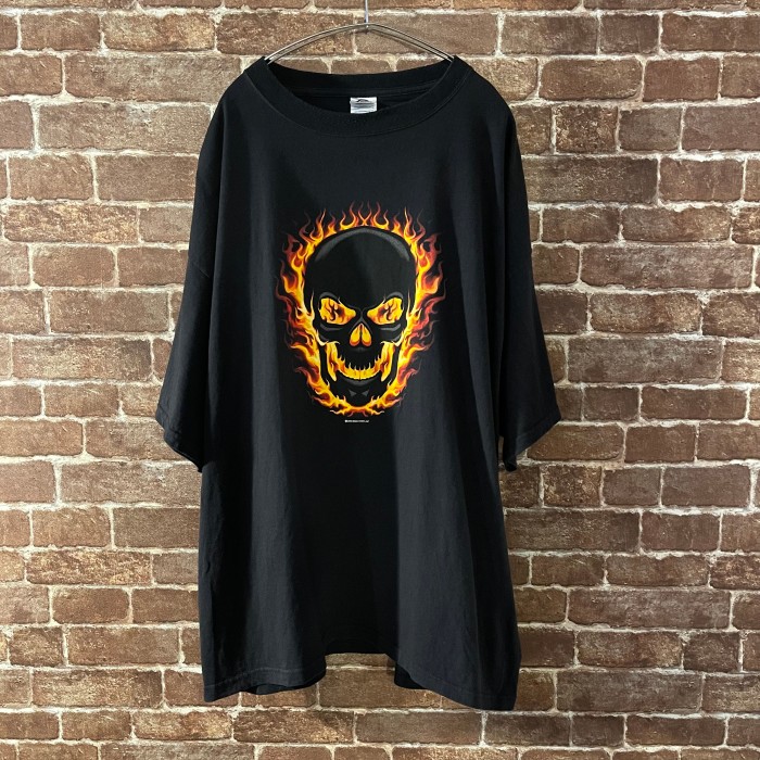 06’ DELTA fire skull print ビッグTシャツ | Vintage.City 빈티지숍, 빈티지 코디 정보