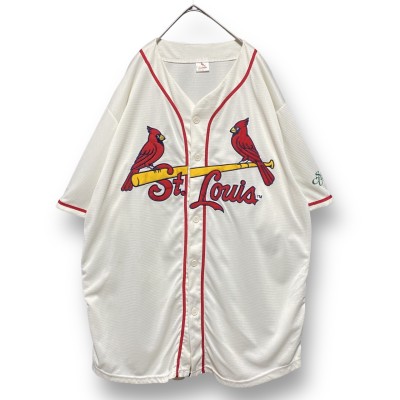 00s MLB St. Louis Cardinals embroidery patch baseball game shirt ベースボール セントルイス・カージナルス 刺繍ワッペン ゲームシャツ | Vintage.City ヴィンテージ 古着