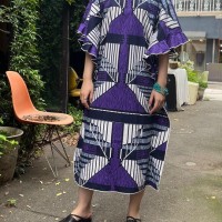 African batik big frill one-piece | Vintage.City 빈티지숍, 빈티지 코디 정보