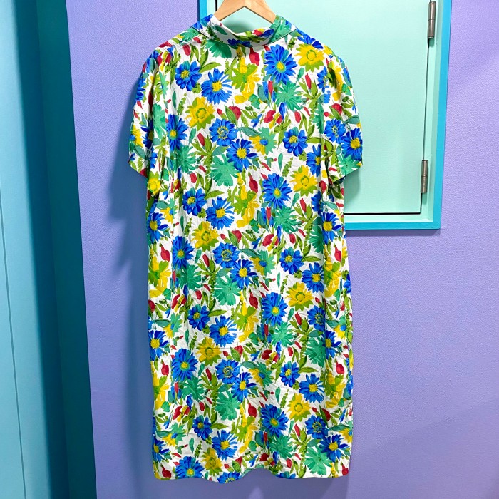 vintage／80's flower shirt one piece | Vintage.City 빈티지숍, 빈티지 코디 정보