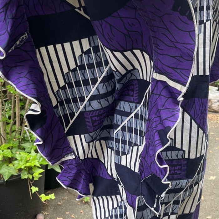 African batik big frill one-piece | Vintage.City 古着屋、古着コーデ情報を発信
