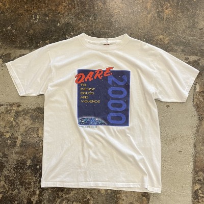 FRUIT OF THE LOOM D.A.R.E  logo design white T | Vintage.City ヴィンテージ 古着