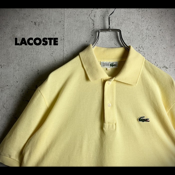 80~90s LACOSTE ラコステ ワンポイントロゴ刺繍 ワニ 鹿子 ポロシャツ
