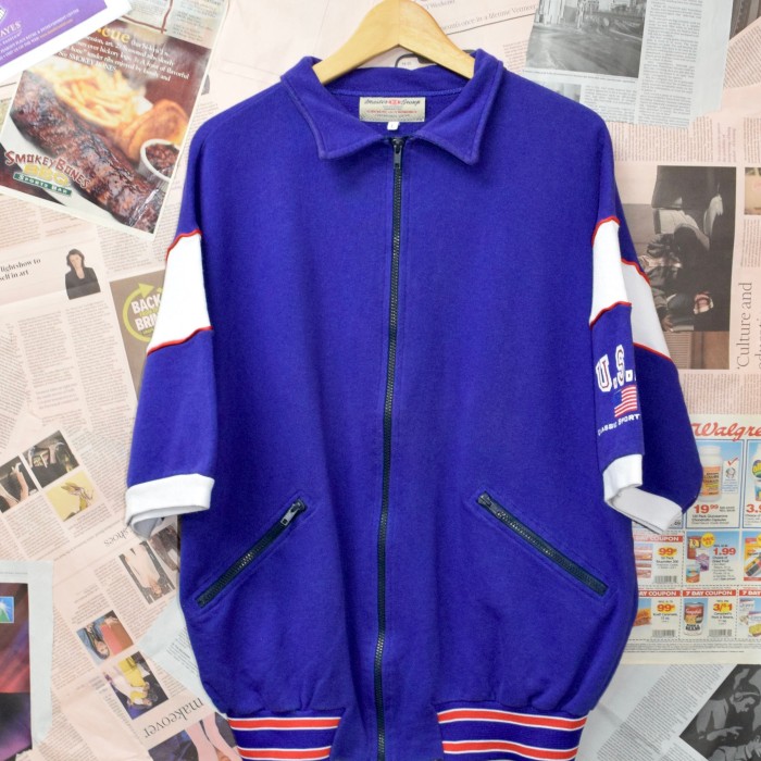 short sleeve track jacket | Vintage.City 古着屋、古着コーデ情報を発信