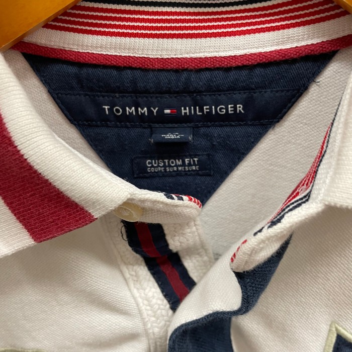 トミーヒルフィガー Tommy Hilfiger ポロシャツリブライン ロゴ 刺繍 切り替え | Vintage.City 빈티지숍, 빈티지 코디 정보