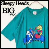 Sleepy Heads Tシャツ ガーフィールド オーバーサイズ 半袖カットソー プリント アメフト ロング丈 ビッグシルエット | Vintage.City 古着屋、古着コーデ情報を発信
