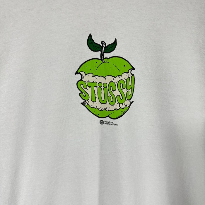 ステューシー stussy 半袖 Tシャツ青リンゴ 果物 りんご アップル