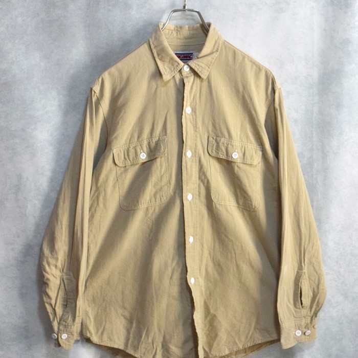 90s " big mac " beige chambray(cotton) work shirts | Vintage.City 古着屋、古着コーデ情報を発信