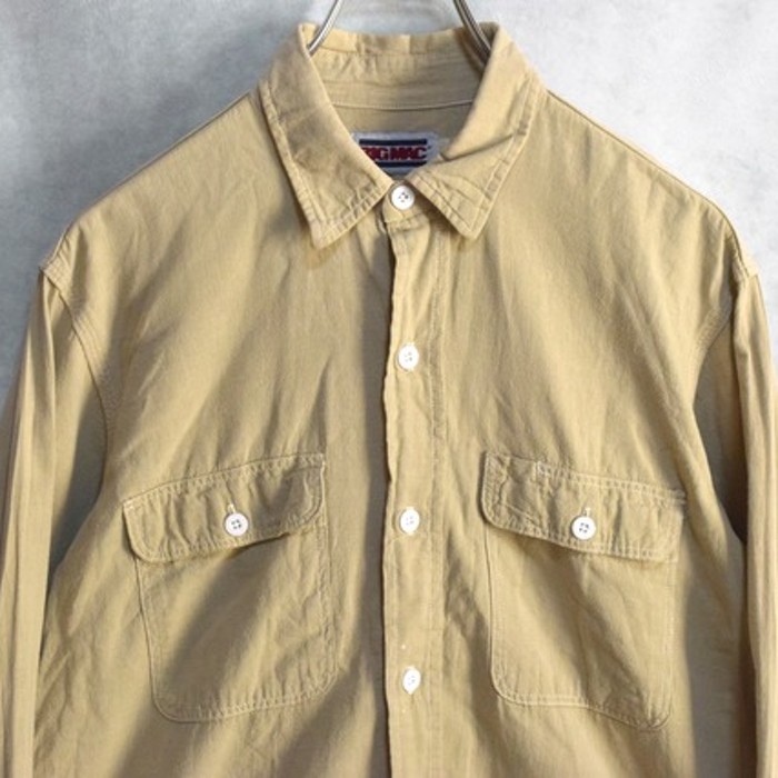 90s " big mac " beige chambray(cotton) work shirts | Vintage.City Vintage Shops, Vintage Fashion Trends