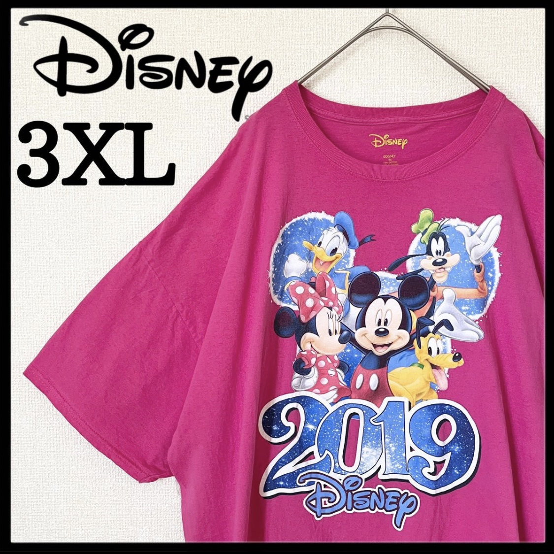 美品】Disney ディズニー Tシャツ 2019年限定 オーバーサイズ 半袖 ...