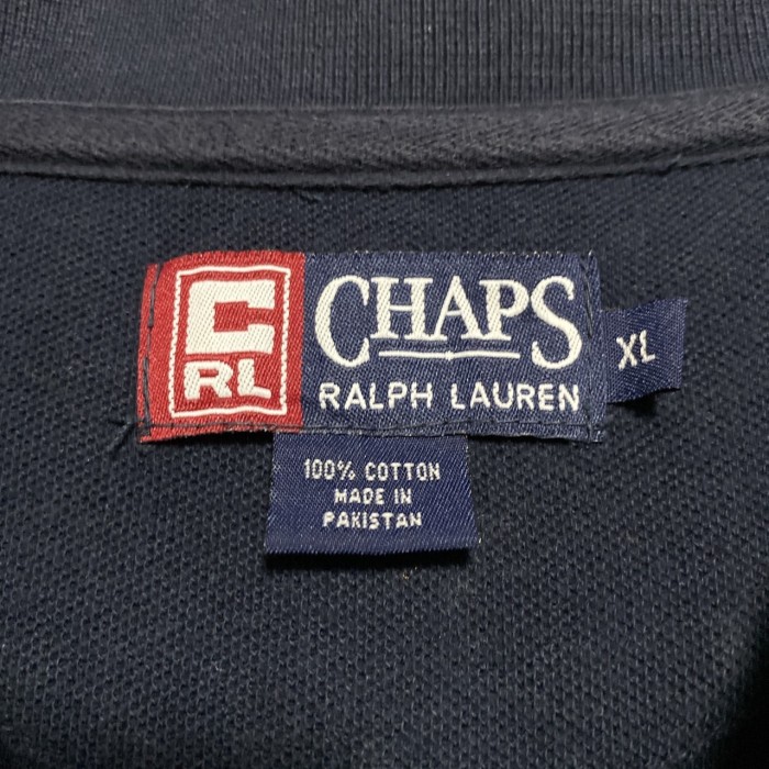 CHAPS RALPH LAUREN 90s embroidery logo polo shirt チャップス ラルフローレン 刺繍ロゴ 半袖 ポロシャツ ネイビー 紺 | Vintage.City 古着屋、古着コーデ情報を発信