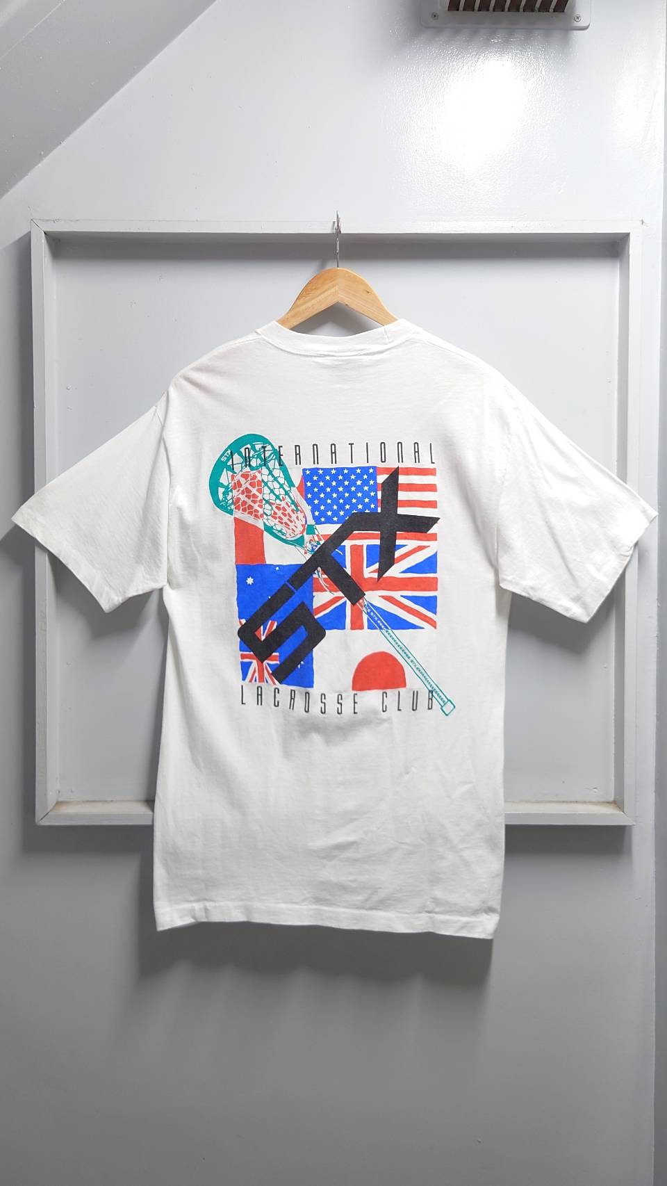 90's STX USA製 シングルステッチ 万国旗 Tシャツ ホワイト M ...