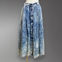 Chemical wash denim long skirt | Vintage.City Vintage Shops, Vintage Fashion Trends
