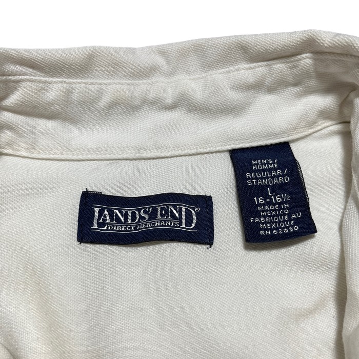 LANDS'END 90s made in mexico cotton l/s BD shirt ランズエンド 90年代 メキシコ製 コットン 長袖 ボタンダウンシャツ | Vintage.City 古着屋、古着コーデ情報を発信