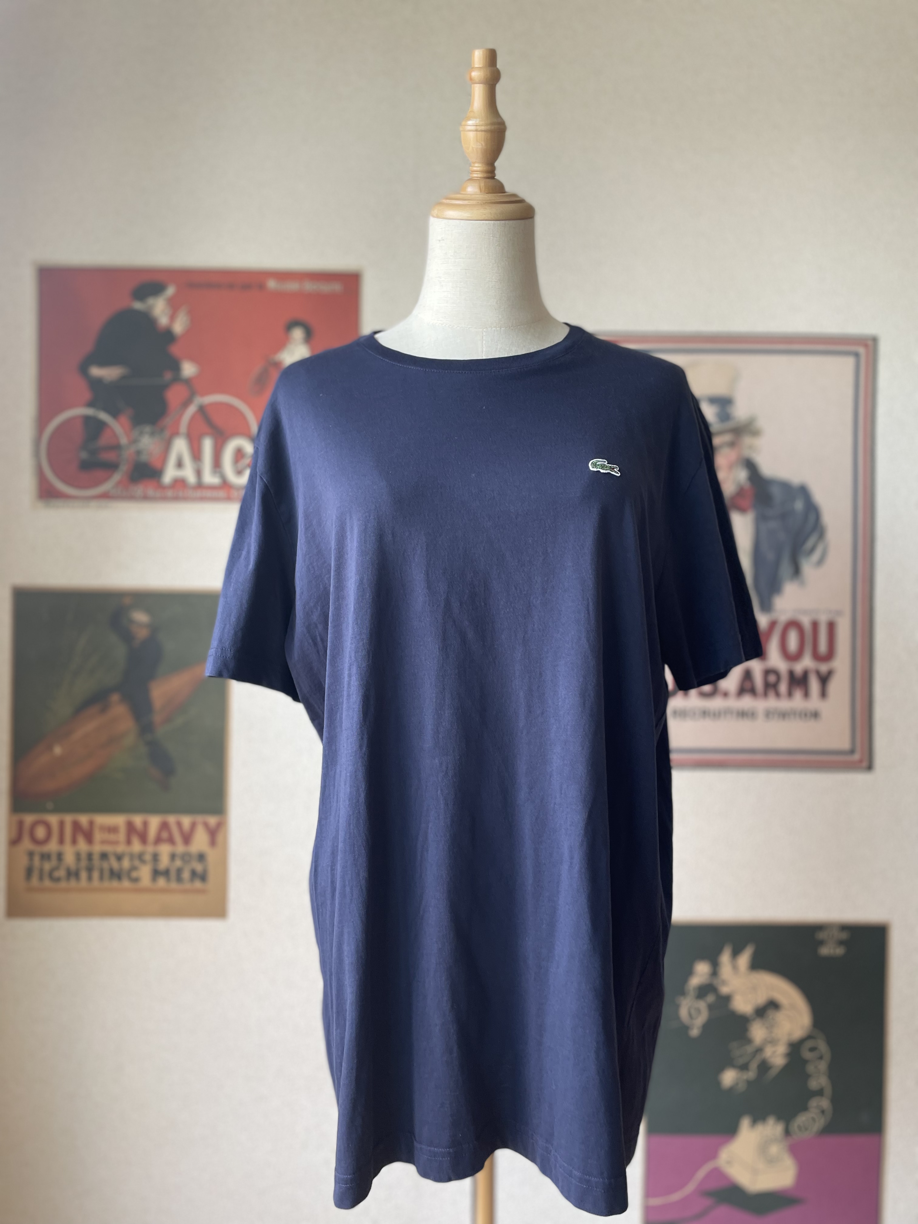 LACOSTE ラコステ ワンポイントロゴ Tシャツ 半袖 ネイビー | Vintage.City