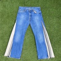 【NO.8】LEVI’S 501 remake flared pants carpet  design denim Blue | Vintage.City 古着屋、古着コーデ情報を発信