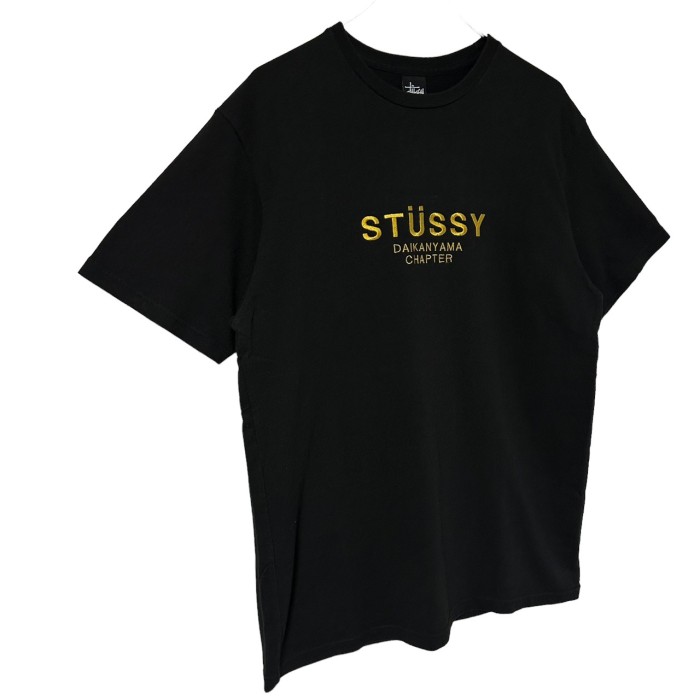 海外限定】stussy ステューシー Tシャツ L センターロゴ 刺繍ロゴ