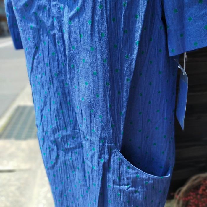 ブルー 水玉ワンピース デッドストック品 | Vintage.City 古着屋、古着コーデ情報を発信