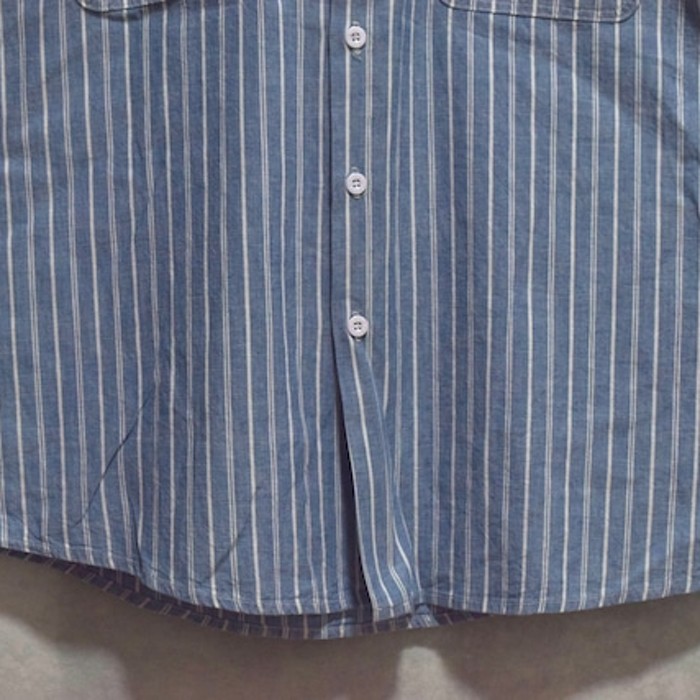 90s " big mac " cotton chambray stripe pattern s/s shirts | Vintage.City 古着屋、古着コーデ情報を発信
