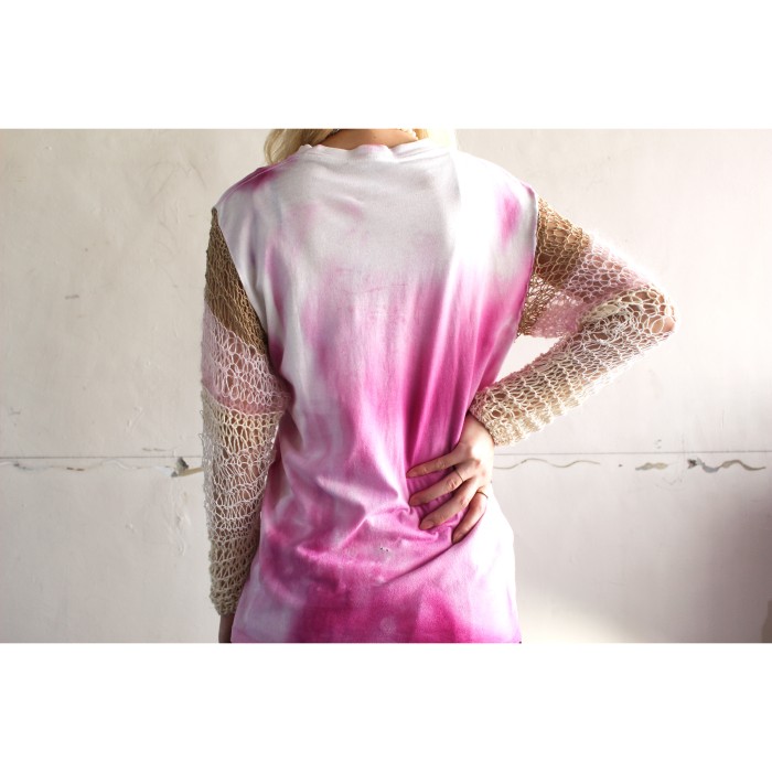aNz × Ondev hand knit remake Tee 「杏」 | Vintage.City 古着屋、古着コーデ情報を発信