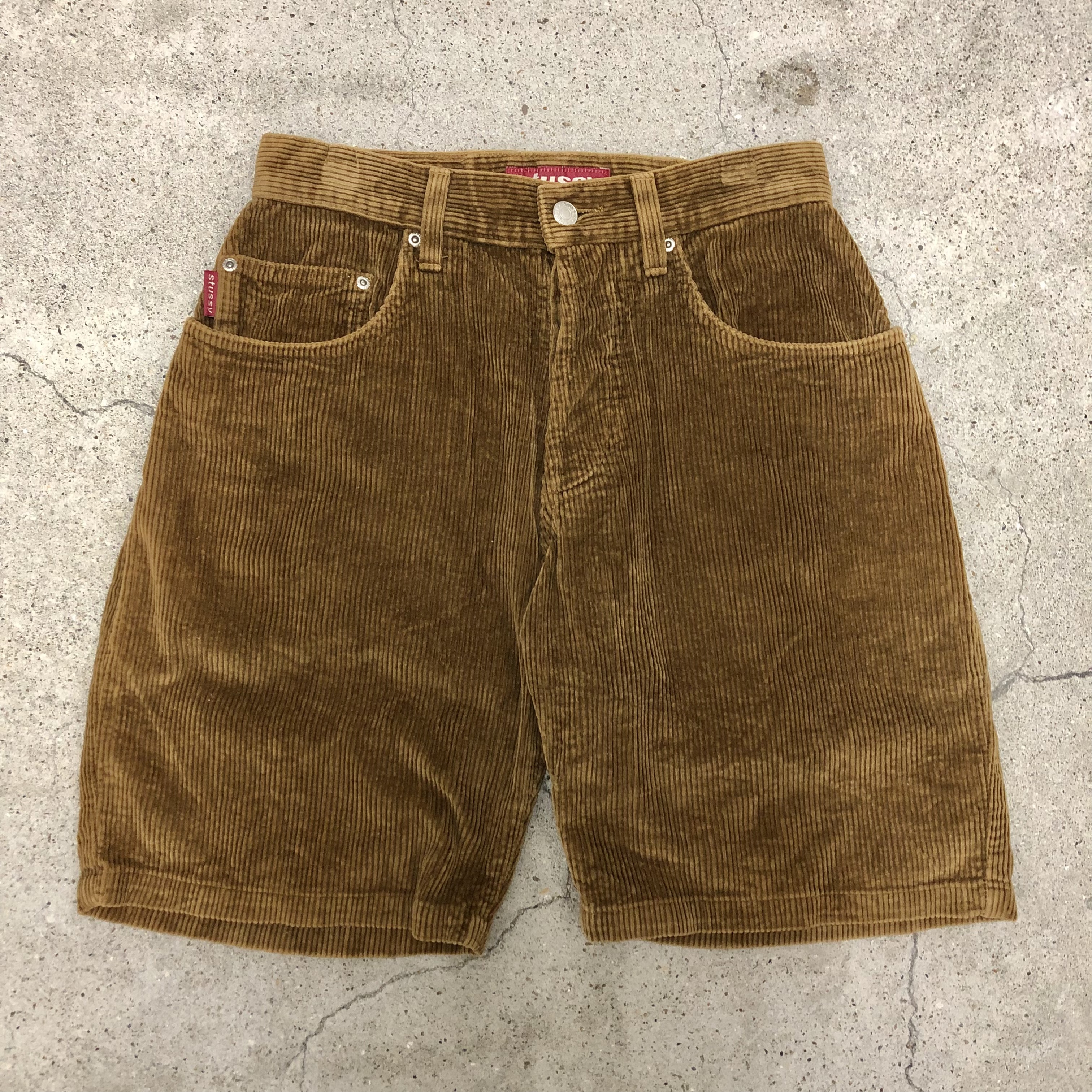 90s OLD STUSSY/Corduroy shorts/USA製/赤タグ/W28/コーデュロイ 