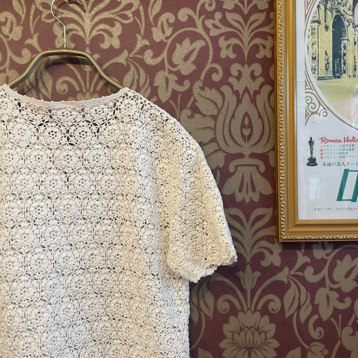 white crochet vintage cardigan | Vintage.City 빈티지숍, 빈티지 코디 정보
