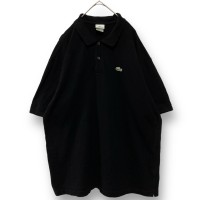 LACOSTE embroidery logo s/s polo shirt ラコステ 刺繍ロゴ 半袖ポロシャツ ブラック 黒 | Vintage.City 빈티지숍, 빈티지 코디 정보