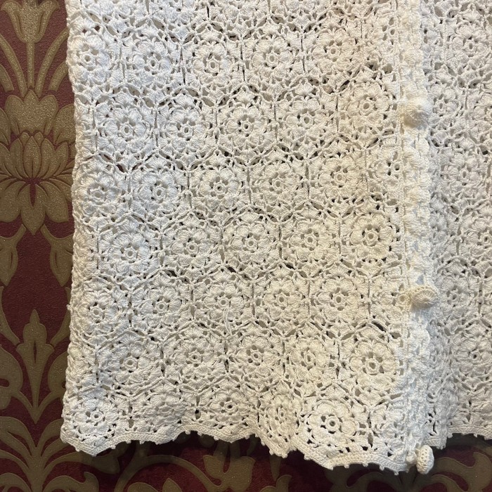 white crochet vintage cardigan | Vintage.City 古着屋、古着コーデ情報を発信