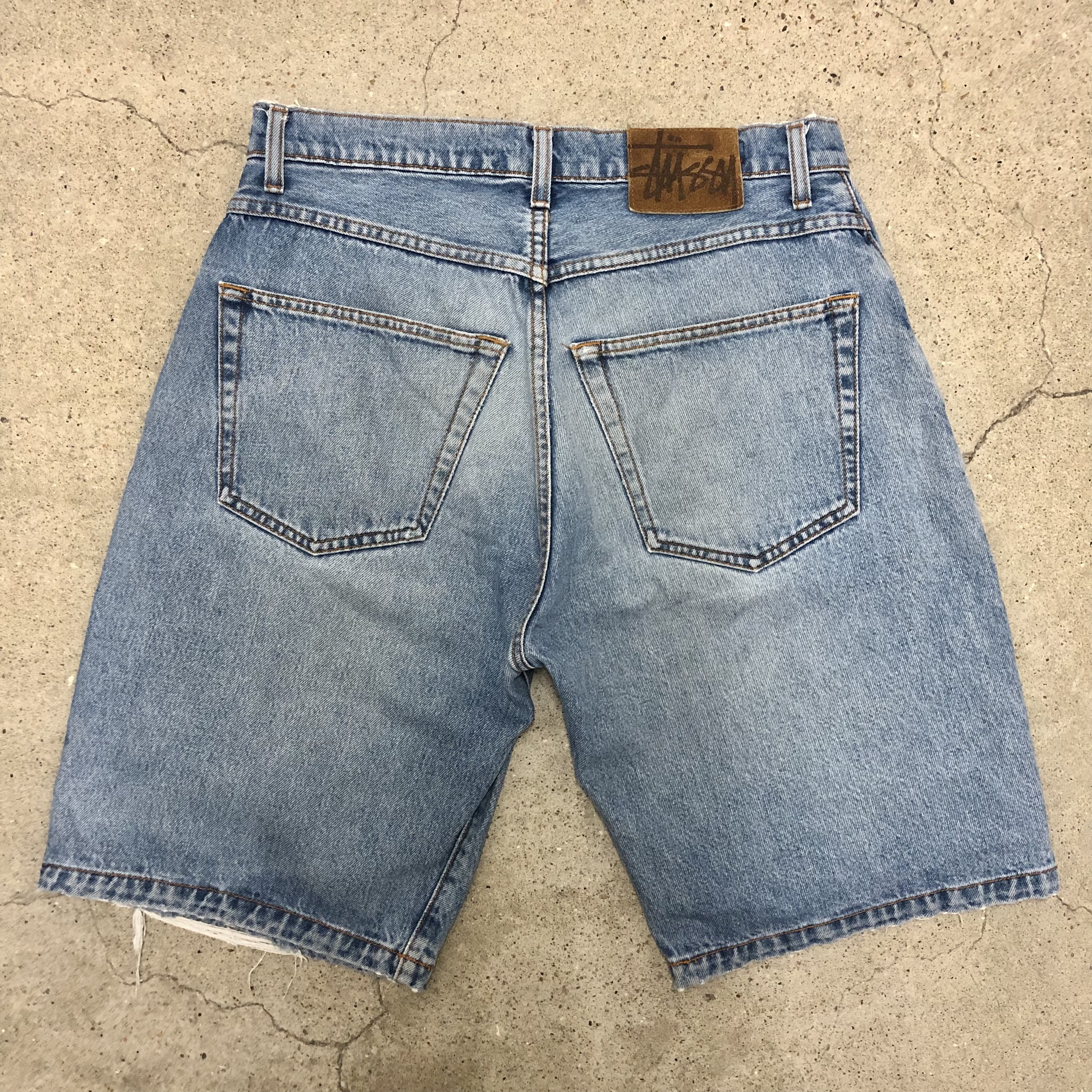 90s OLD STUSSY/Denim shorts/USA製/赤タグ/W32/デニムショーツ 