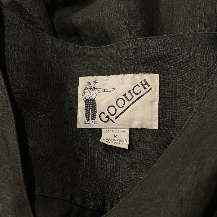 【DEAD STOCK】 90‘s〜 GOOUCH バンドカラー デザイン リネンシャツ | Vintage.City 古着屋、古着コーデ情報を発信