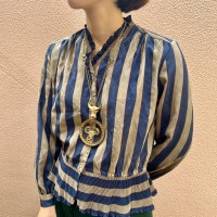 frill stripe bolero blouse | Vintage.City 빈티지숍, 빈티지 코디 정보