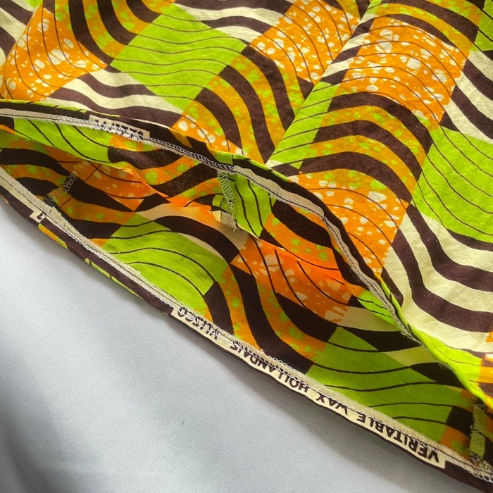 アフリカンバティック　オレンジ　グリーン　ブラウン　マキシ　フレアスカート　ロングスカート　柄 | Vintage.City 古着屋、古着コーデ情報を発信