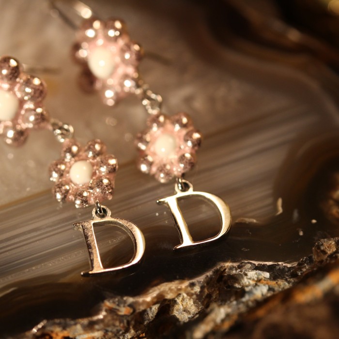Christian Dior LOGO FLOWER SWING EARRING/クリスチャンディオールロゴお花ぶらさがりピアス | Vintage.City 古着屋、古着コーデ情報を発信