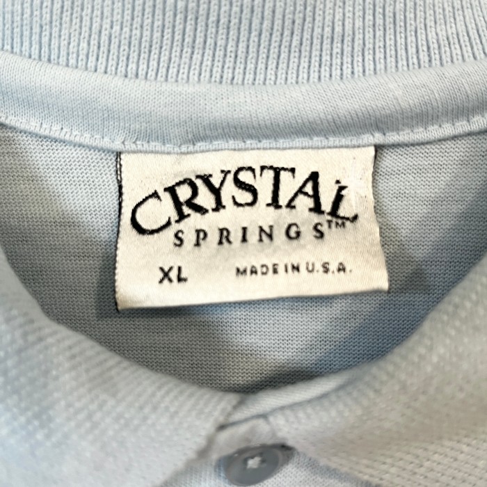 ️ 【美品】90's CRYSTAL SPRINGS クリスタルスプリングス　ポロシャツ　半袖　ホワイトブルー　USA　XL | Vintage.City 古着屋、古着コーデ情報を発信