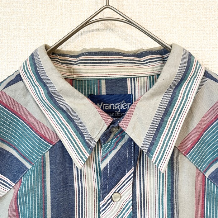 80's】Wrangler ラングラー ワークシャツ 半袖 ブルー XXL | Vintage.City