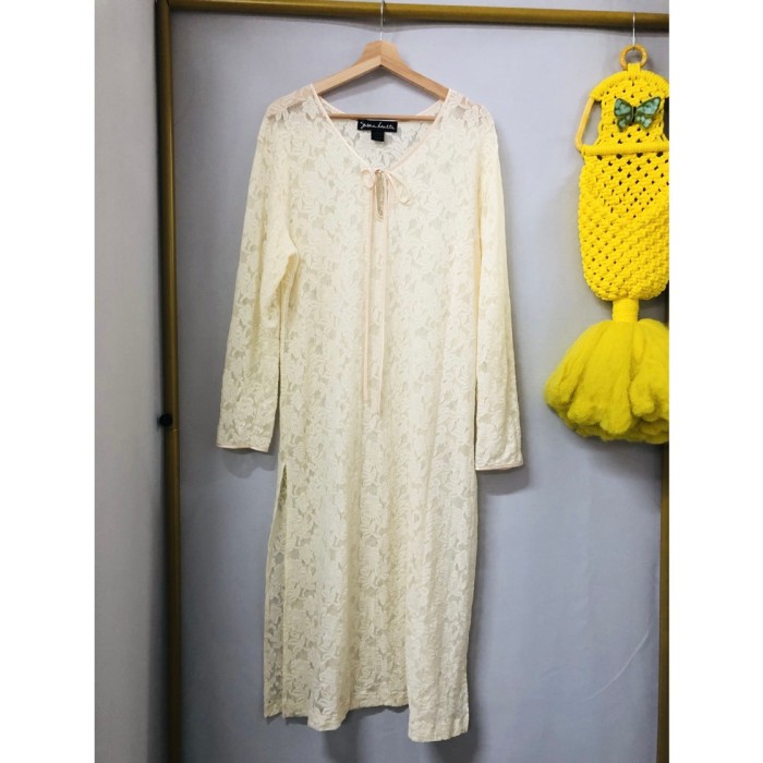 90s Ivory lace dress | Vintage.City 古着屋、古着コーデ情報を発信
