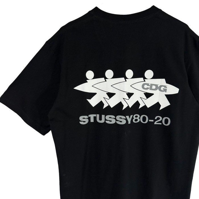 stussy×CDG ステューシー Tシャツ L バックロゴ 40周年 | Vintage.City