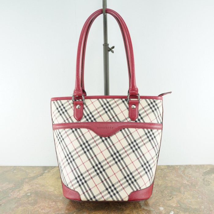 BURBERRY CHECK PATTERNED LEATHER TOTE BAG/バーバリーチェック柄レザートートバッグ | Vintage.City 古着屋、古着コーデ情報を発信