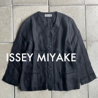 1995SS archive【 ISSEY MIYAKE Linen Embroidery Nocollar Jacket 】size- M ブラック 黒 イッセイミヤケ リネン刺繍ノーカラージャケット | Vintage.City Vintage Shops, Vintage Fashion Trends