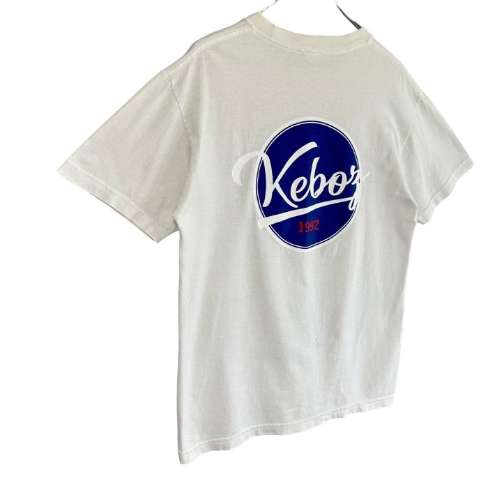 KEBOZ】人気デザイン!! バックプリント ワンポイントロゴ XL Tシャツ-