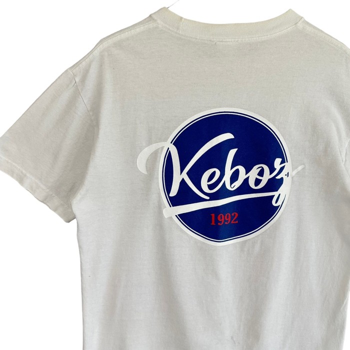 KEBOZ】人気デザイン!! バックプリント ワンポイントロゴ XL Tシャツ-