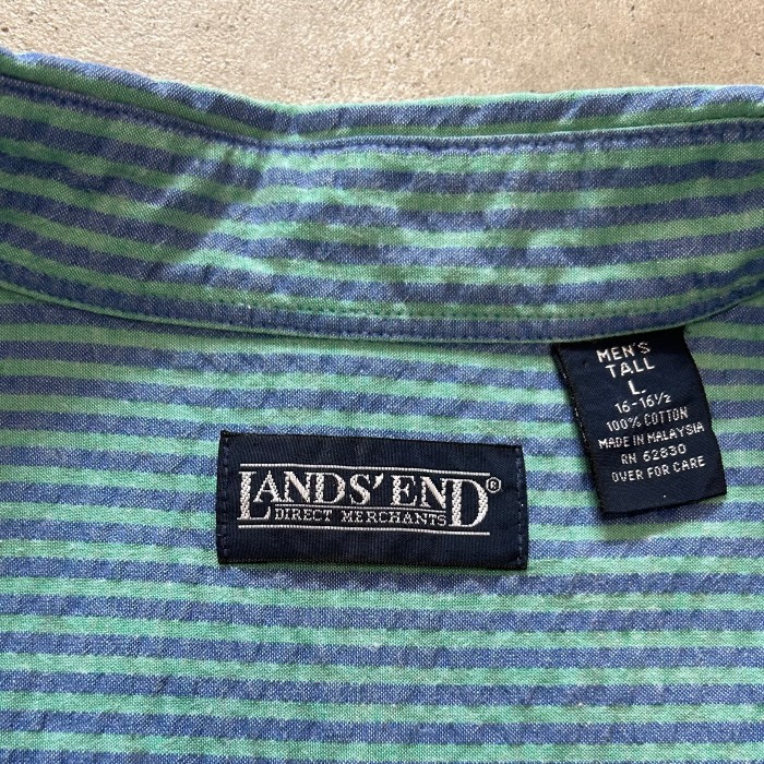 90's LANDS' END シアサッカー ストライプ shirt | Vintage.City 빈티지숍, 빈티지 코디 정보