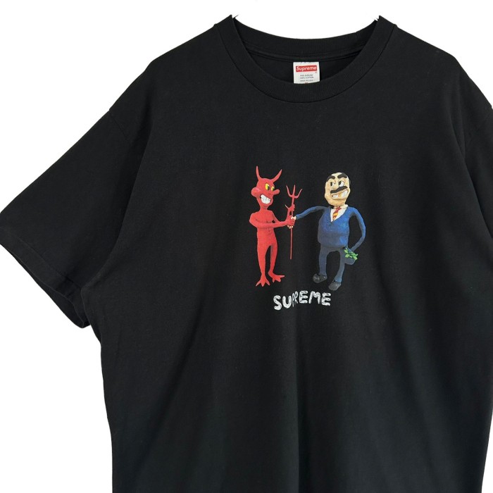 supreme シュプリーム Tシャツ XL センターロゴ ビジネス デビル