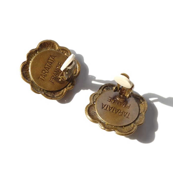 80s France 「TARATATA」 Vintage Rhinestone Flower Motif Earrings | Vintage.City 古着屋、古着コーデ情報を発信