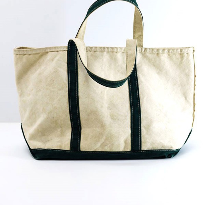 90s LL Bean BOAT AND TOTE Green×Canvas Tote Bag Size XL 相当