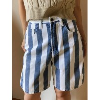 《NEW》Striped high waisted denim shorts | Vintage.City 빈티지숍, 빈티지 코디 정보