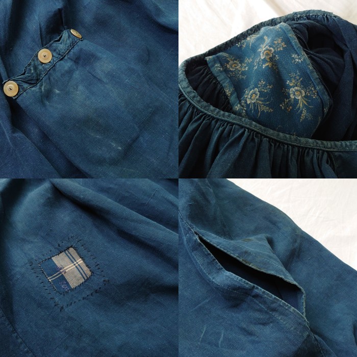 【1900s】French antique インディゴリネンスモック ポケット付 | Vintage.City 古着屋、古着コーデ情報を発信
